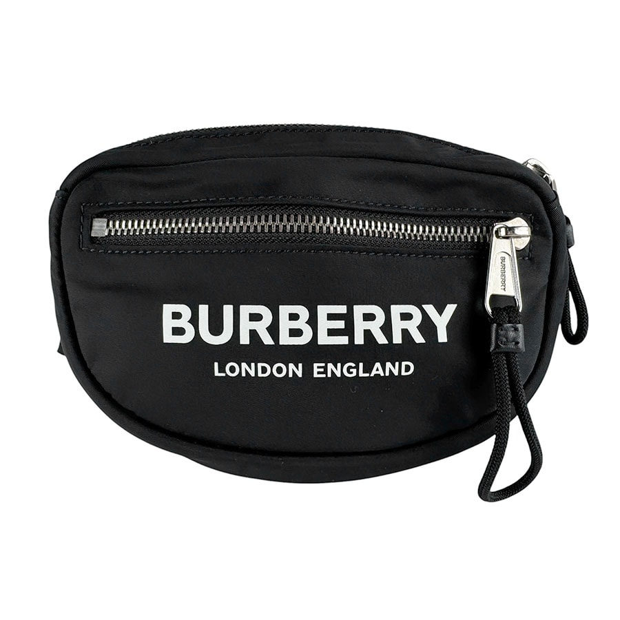 バーバリー BURBERRY ボディバッグ ナイロン/キャンバス ブラック シルバー ユニセックス【中古】 z9955