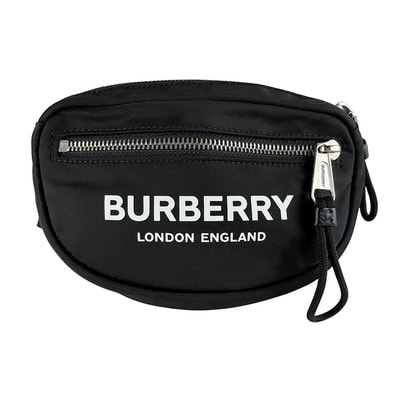 バーバリー BURBERRY ボディバッグ ナイロン/キャンバス ブラック シルバー ユニセックス【中古】 z9955