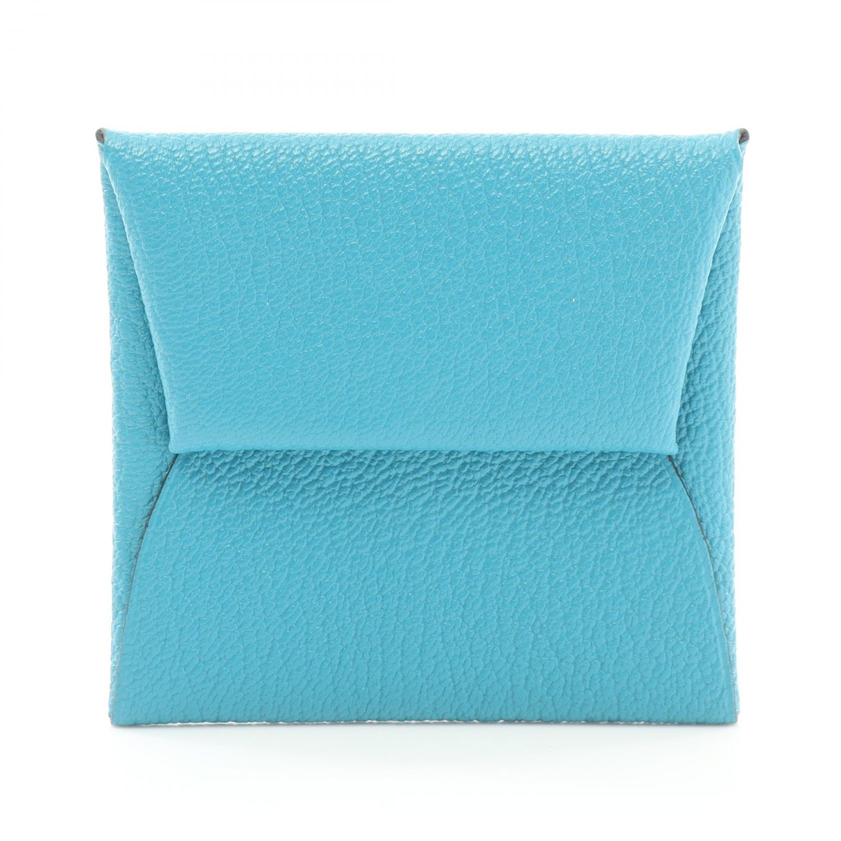 エルメス HERMES バスティア コインケース 財布 シェーブル シェーブル ターコイズ □Q刻印（2013年製造） レディース ブルー系 【中古】