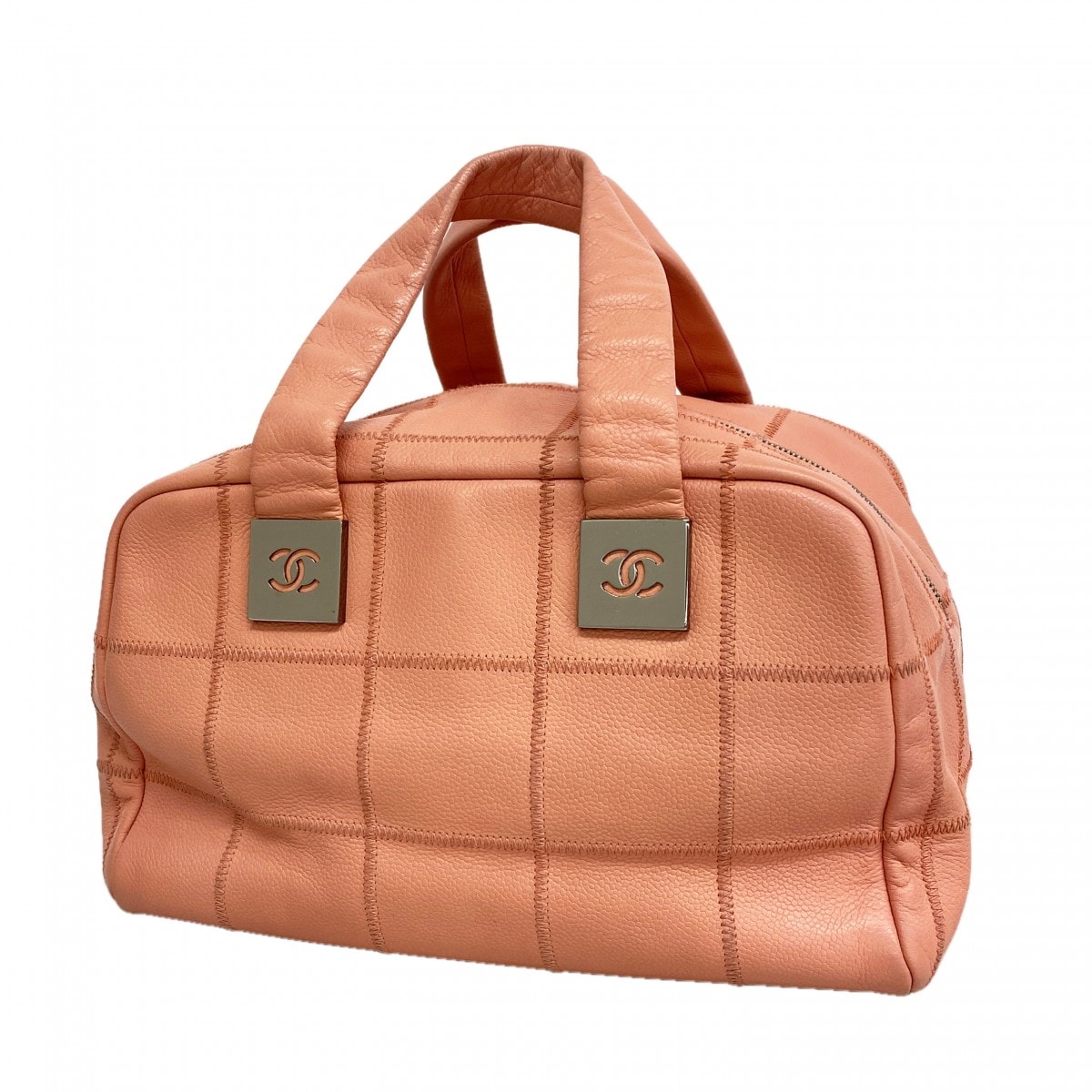 ★最終価格【6gc3654-k】シャネル ハンドバッグ チョコバー キャビアスキン ピンク シルバー金具【中古】レディース