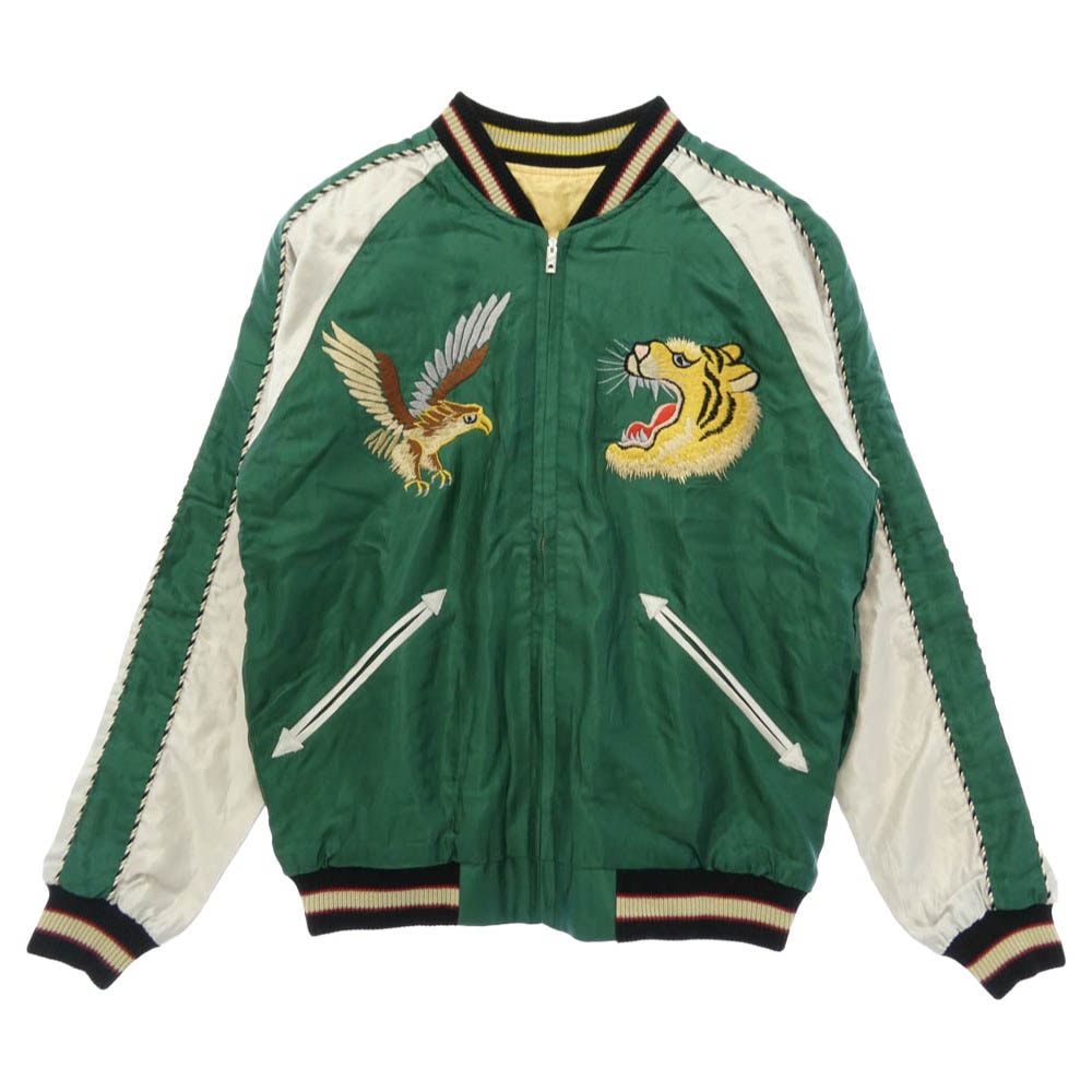 TAILOR TOYO TT15682-145 Early 1950s Style Acetate Souvenir Jacket ROARING TIGER × JAPAN MAP 虎柄ジャパンマップ柄 リバーシブル スーベニアジャケット スカジャン【中古】