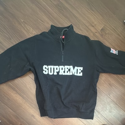 Supreme Shop Flag Half Zip Pullover (New York) "Black"