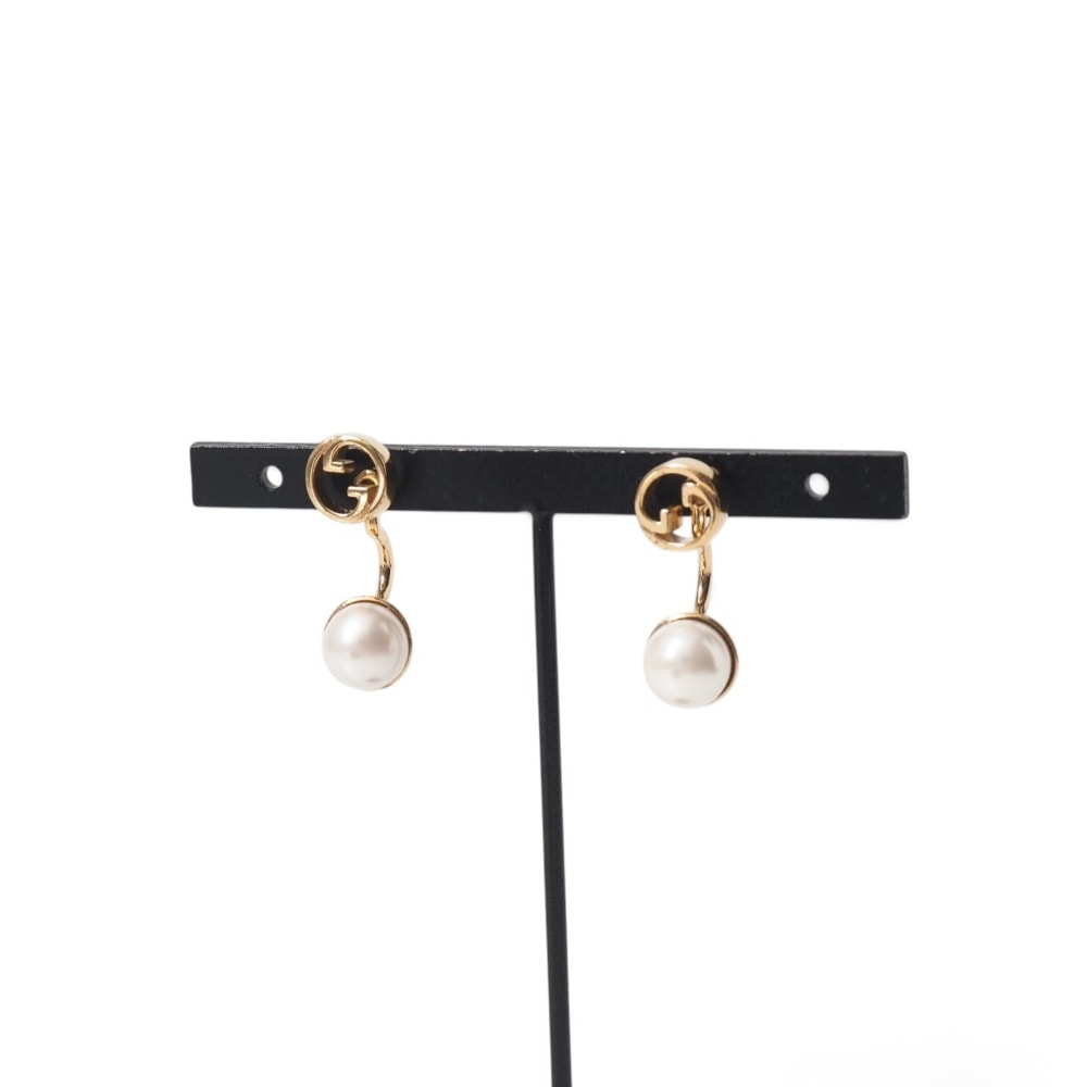 ■美品■GUCCI グッチ blondie earrings ピアス GG イミテーションパール 両耳用 ブランド古着【中古】20260915/RB0759