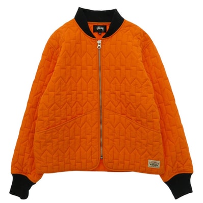 STUSSY ステューシー 22AW S QUILTED LINER JACKET キルティング ライナー ジャケット オレンジ系 M【中古】