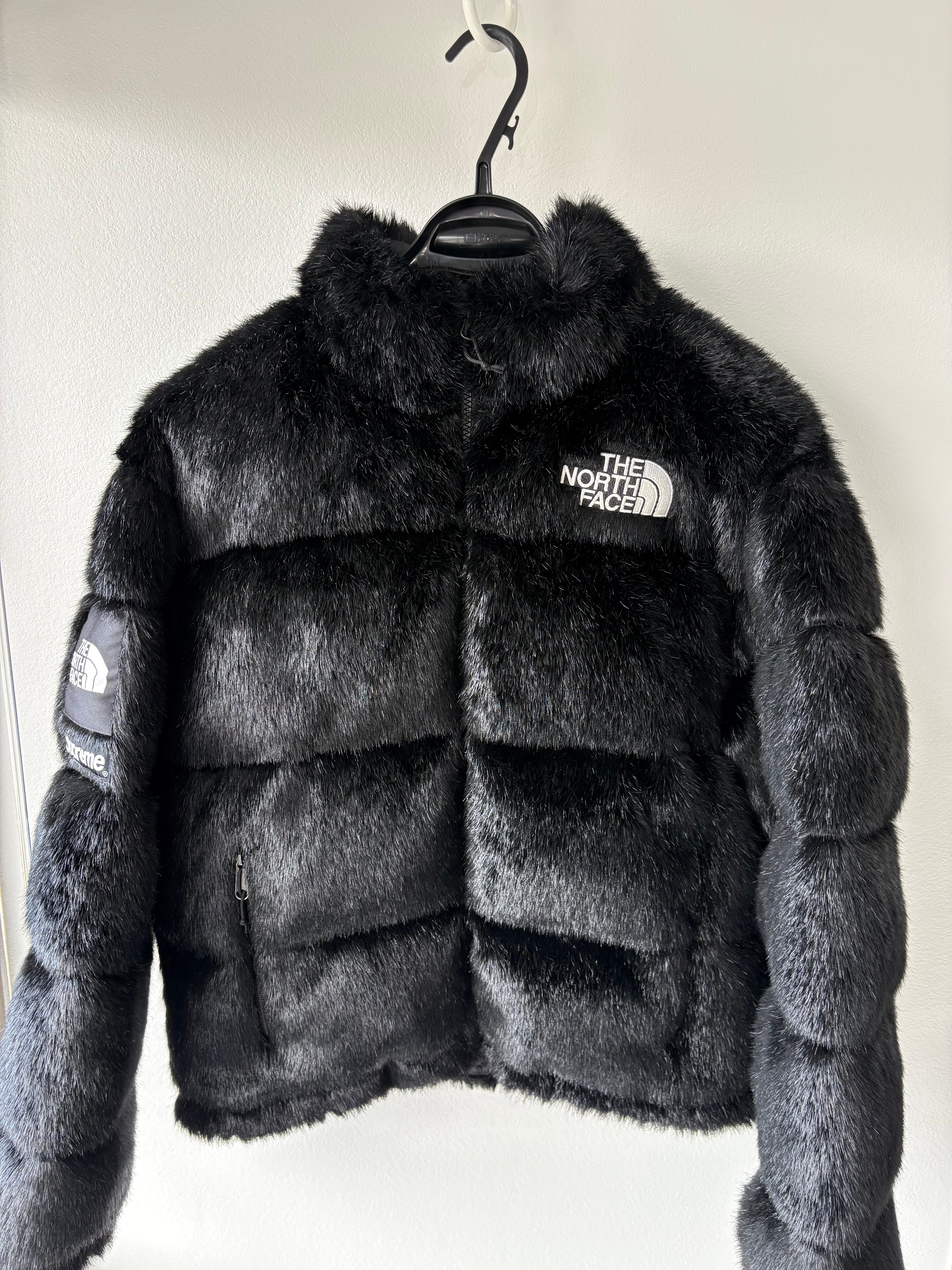Supreme x The North Face Faux Fur Nuptse Jacket "Black"