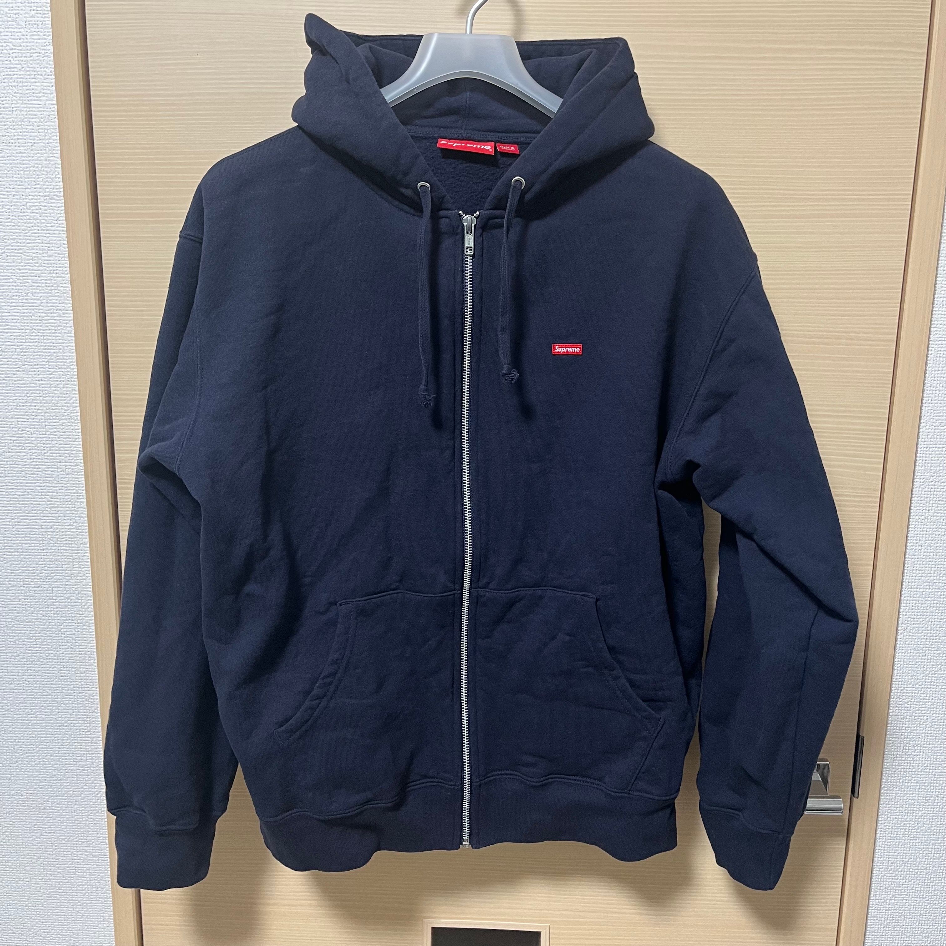 Supreme Small Box Zip Up Hooded Sweatshirt "Navy"