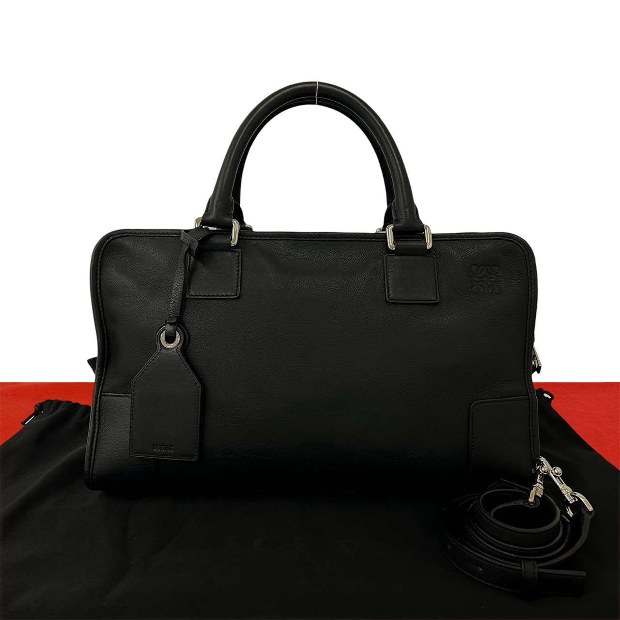LOEWE ロエベ アマソナ 36 アナグラム ロゴ 刻印 レザー ショルダーバッグ ブラック
44798
