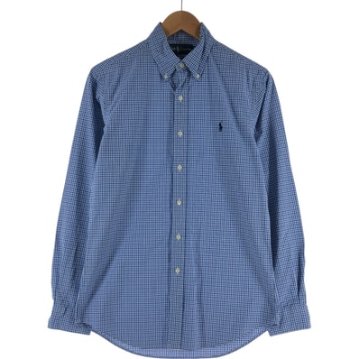 古着 ラルフローレン Ralph Lauren CUSTOM FIT ギンガムチェック 長袖 ボタンダウンチェックシャツ メンズM相当/eaa541132