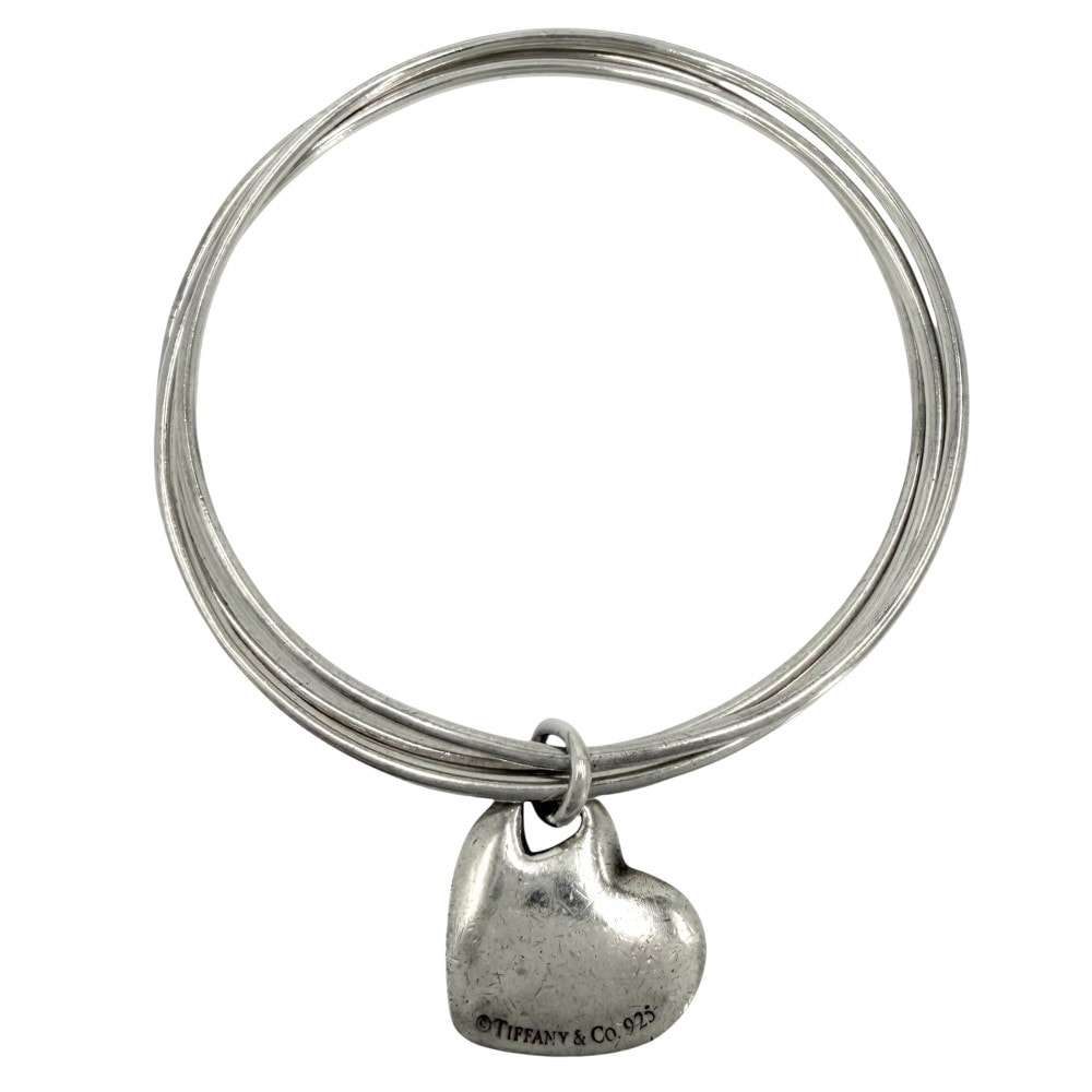 TIFFANY&Co. ティファニー バングル ブレスレット ハート ジュエリー アクセサリー 3連 シルバー925 レディース 約22.6g【中古品】