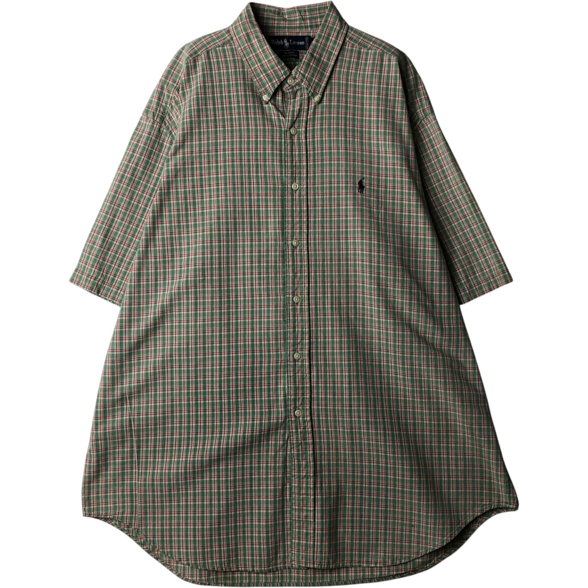 古着 ラルフローレン Ralph Lauren BLAIRE 半袖 ボタンダウン チェックシャツ メンズXL相当/eaa640919