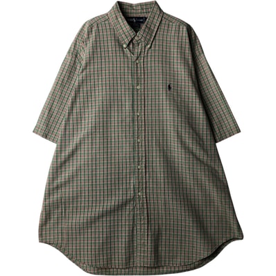 古着 ラルフローレン Ralph Lauren BLAIRE 半袖 ボタンダウン チェックシャツ メンズXL相当/eaa640919