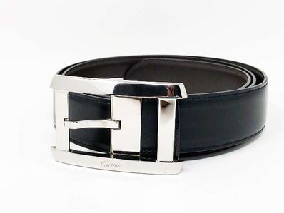 カルティエ リバーシブル ベルト タンク XL レザー ブラック ダークブラウン