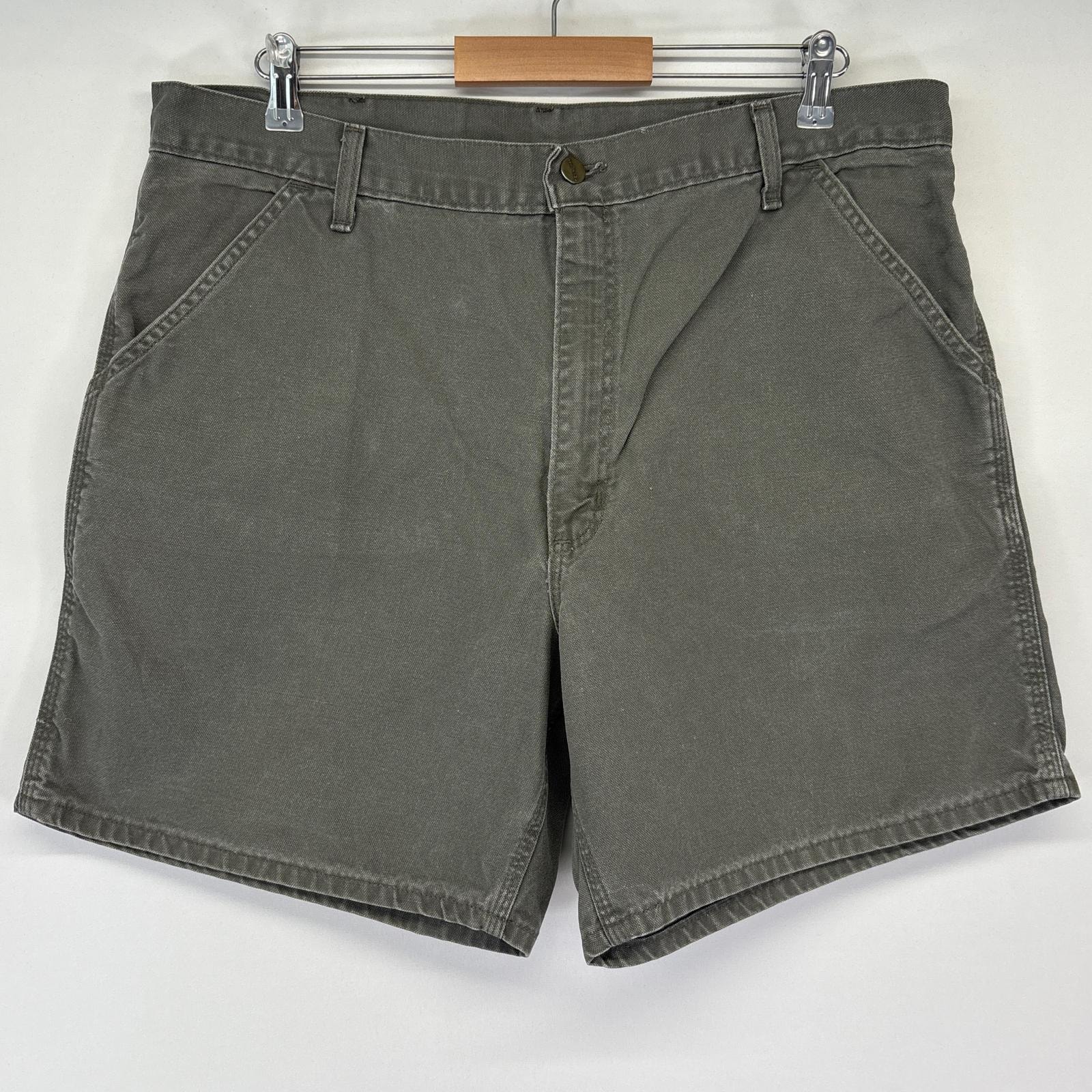 古着 カーハート Carhartt ショートパンツ ダック ハーフ 半ズボン 短パン ワンポイントロゴ ワーク  グレー系 メンズ