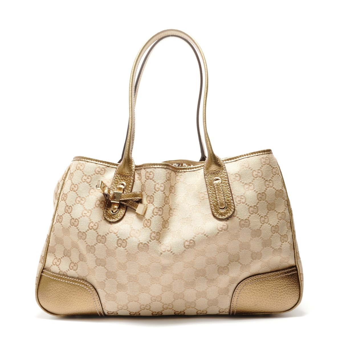 グッチ GUCCI GGキャンバス ゴールド トートバッグ【中古】
