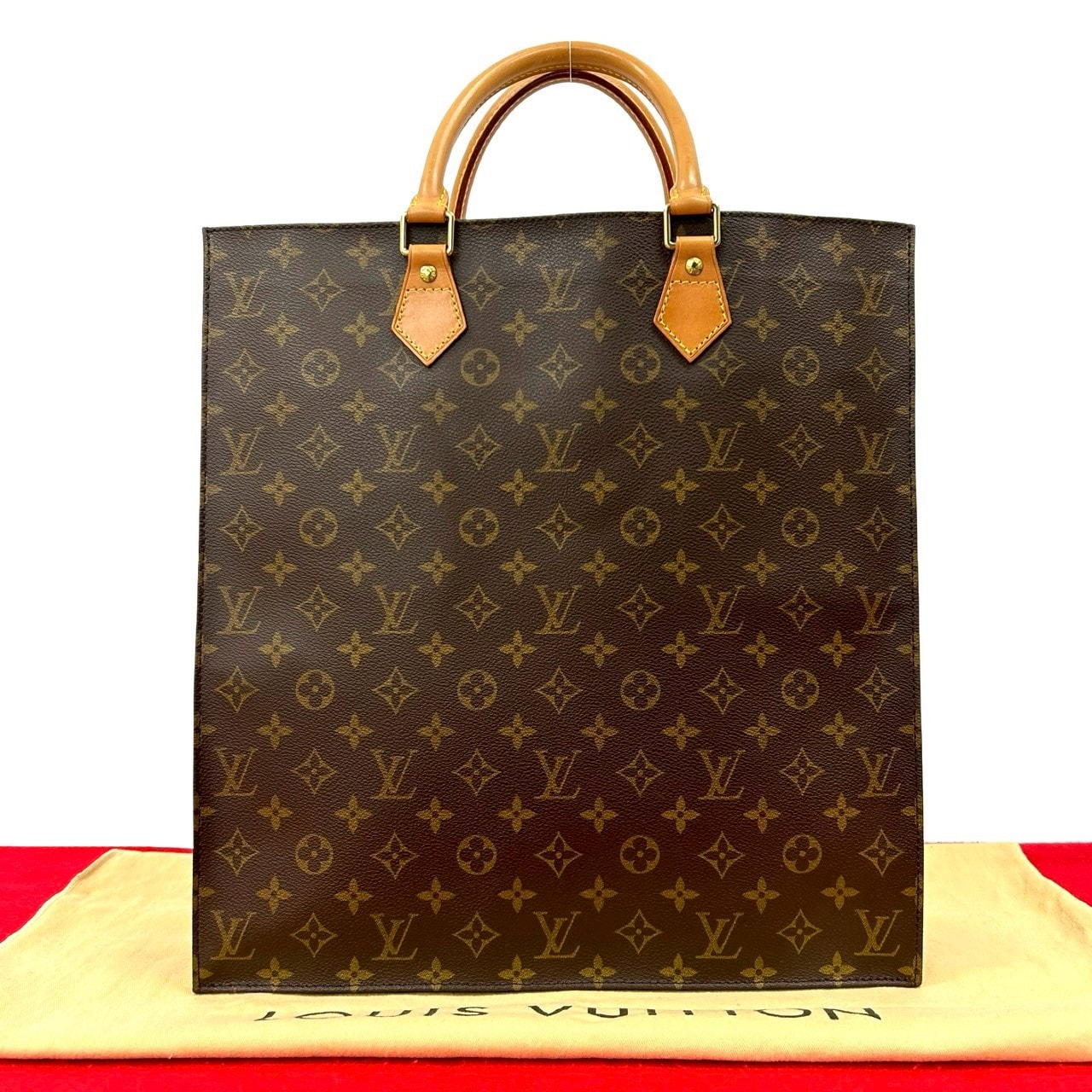 LOUIS VUITTON ルイヴィトン サックプラ モノグラム レザー PVC トートバッグ ブラウン
 32372