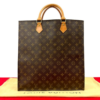LOUIS VUITTON ルイヴィトン サックプラ モノグラム レザー PVC トートバッグ ブラウン
32372