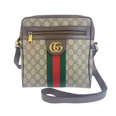 美品 GUCCI グッチ オフィディア マーモント GGスプリームキャンバス レザー/ ショルダーバッグ メッセンジャーバッグ 1-0295776 【中古】