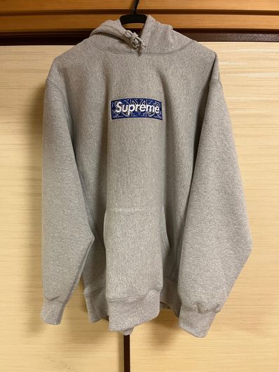 Supreme Bandana Box Logo Hooded Sweatshirt "Grey"