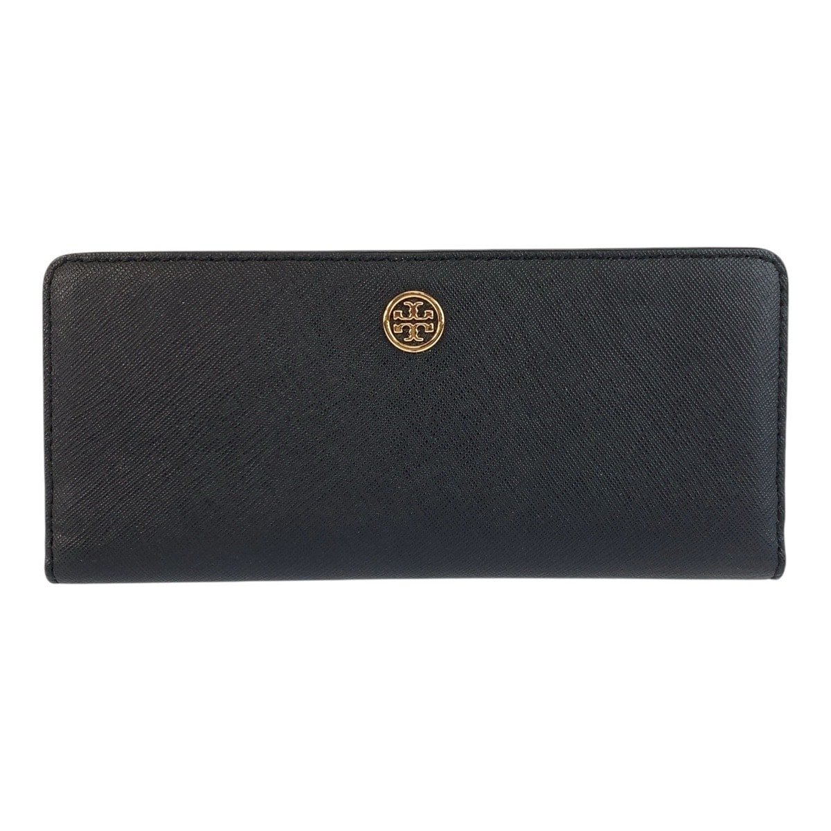 美品 Tory Burch トリーバーチ ネイビー ゴールド金具 レザー 長財布 ロングウォレット 601121 【中古】