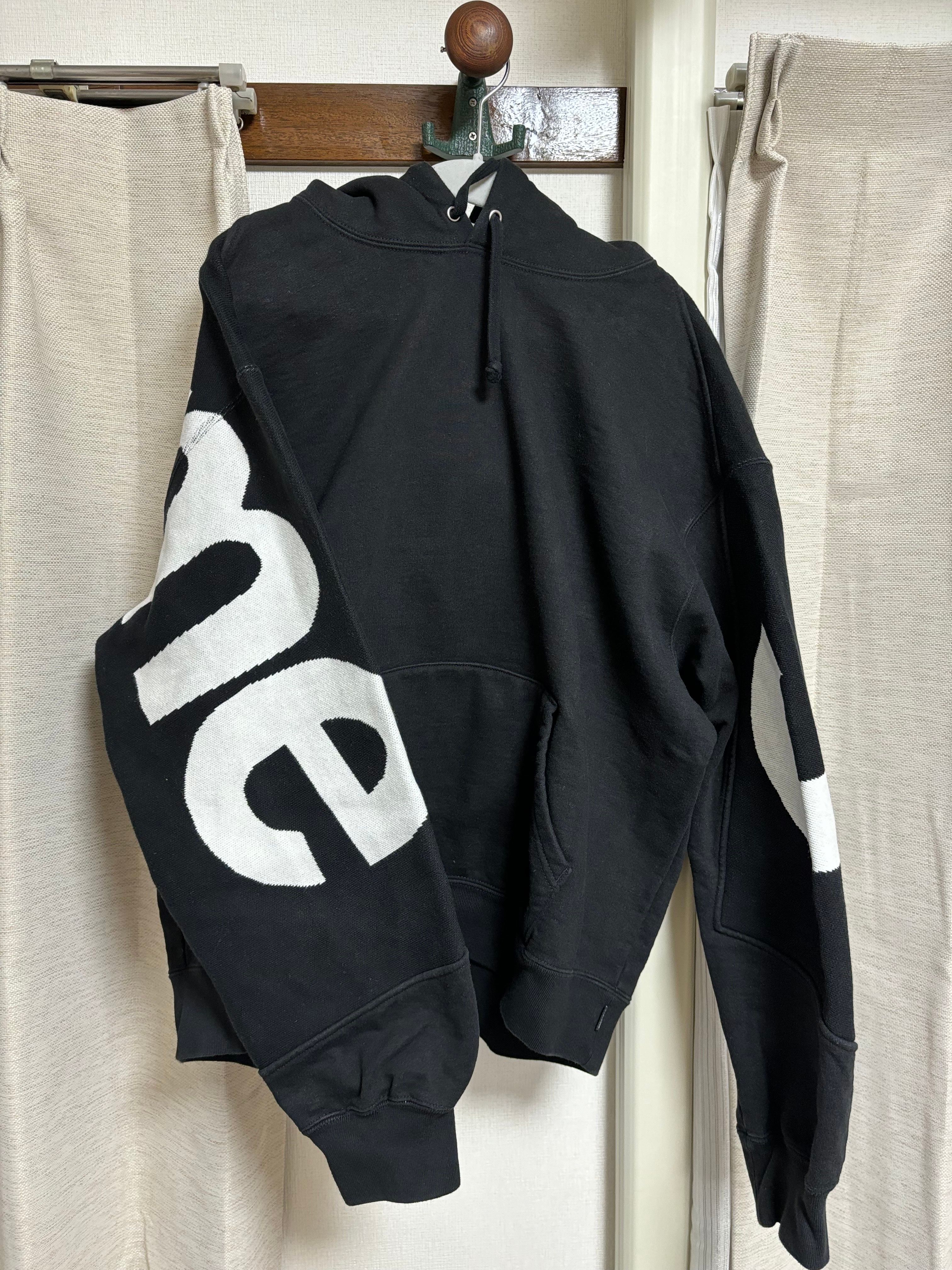 Supreme Big Logo Jacquard Hooded Sweatshirt "Black"