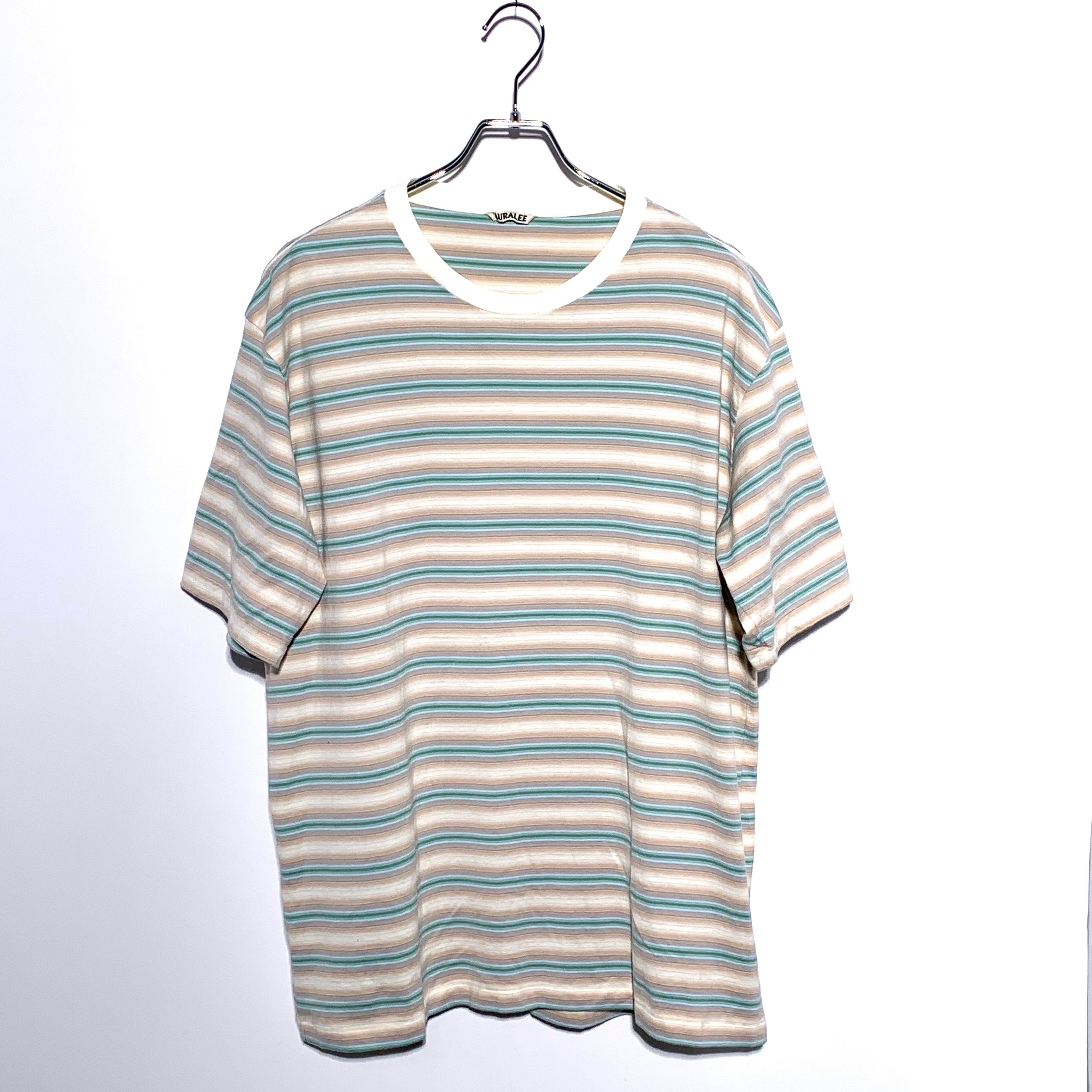 AURALEE Gradient Stripe Jersey Tee "Fade Blue Stripe"