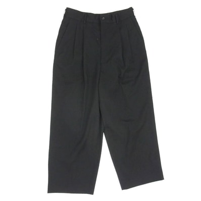 COMME des GARCONS HOMME コムデギャルソンオム 90s archive アーカイブ 田中オム 2タック ウール ワイドパンツ ブラック系 M【中古】