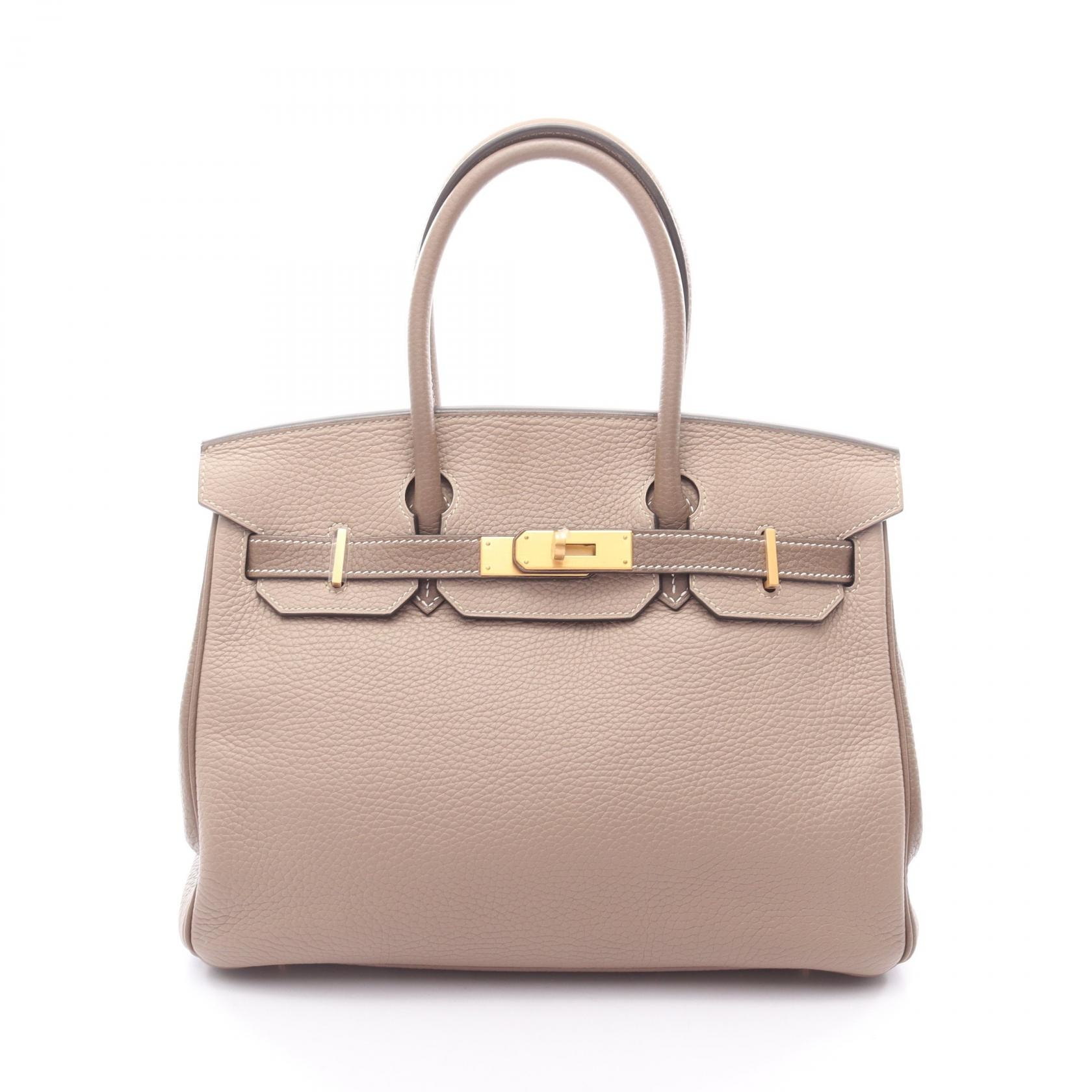 エルメス HERMES バーキン30 トゥルティエールグレー エトゥープ ハンドバッグ バッグ レザー トリヨンクレマンス トゥルティエールグレー T刻印(2015年製造) レディース ベージュ系 / グレー系 【中古】