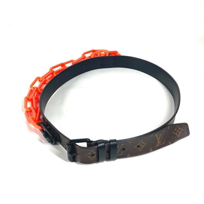 ルイヴィトン LOUIS VUITTON サンチュールシグネチャー 35MM チェーン MP228T モノグラム ズボン用ベルト ベルト モノグラムキャンバス オレンジ