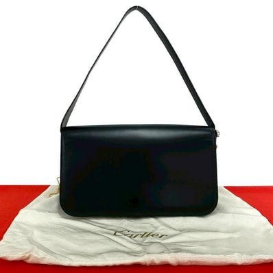 CARTIER カルティエ パンサーライン レザー ショルダーバッグ ブラック
72223