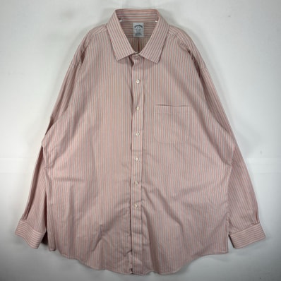 古着 ブルックスブラザーズ Brooks Brothers 長袖シャツ 胸ポケット REGENT 2XL オレンジ系 ストライプ メンズ