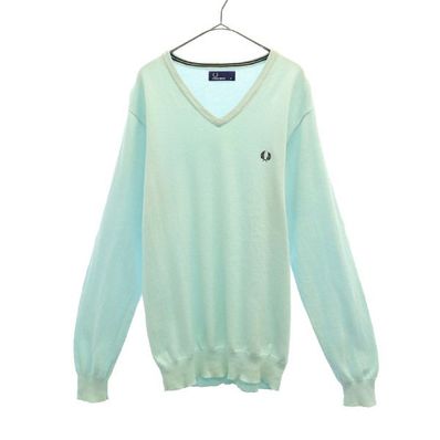 FRED PERRY 長袖 Vネック コットン ニット