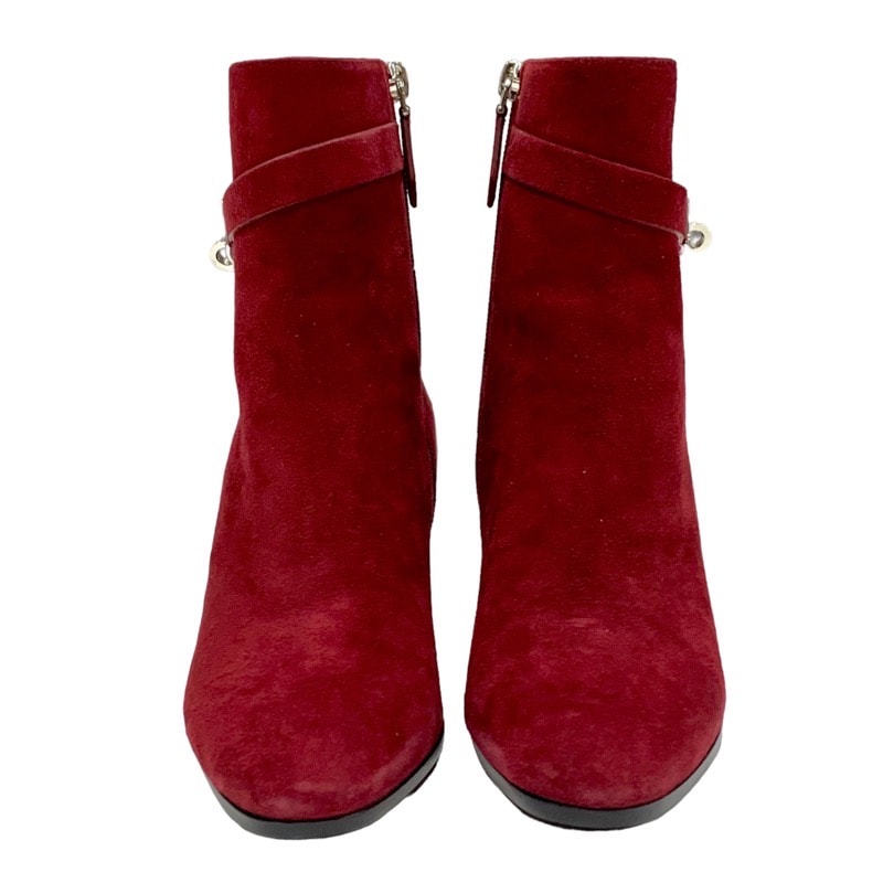 エルメス HERMES サンジェルマン ブーツ ショートブーツ 靴 シューズ ケリー金具 スエード レッド系 シルバー