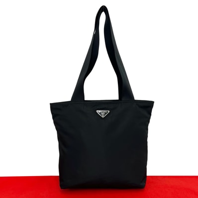 PRADA プラダ 三角ロゴ 金具 ナイロン トートバッグ ブラック
50750