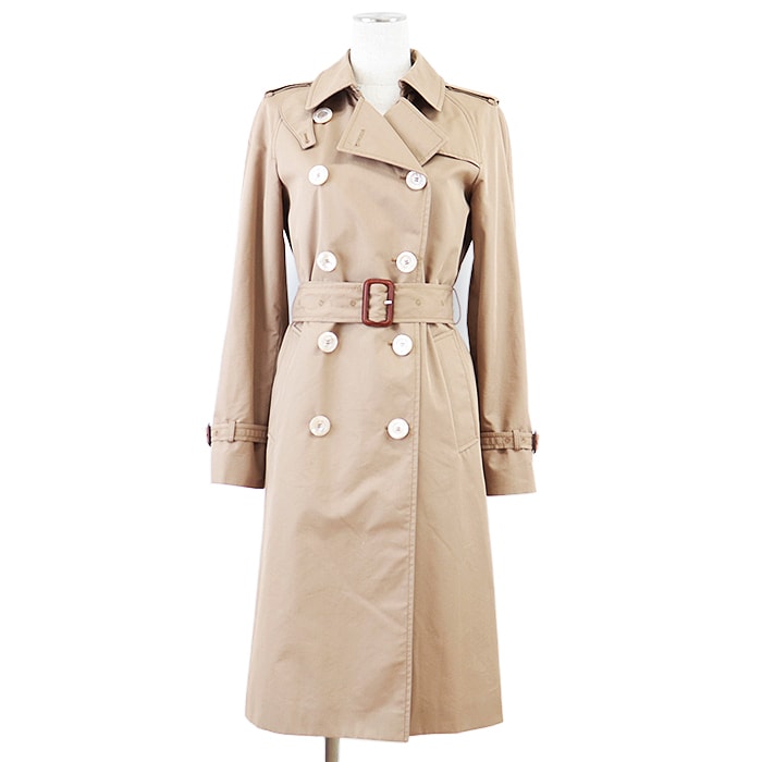 グッチ トレンチ フローラルライニング コート レディース ダークベージュ 38 GUCCI