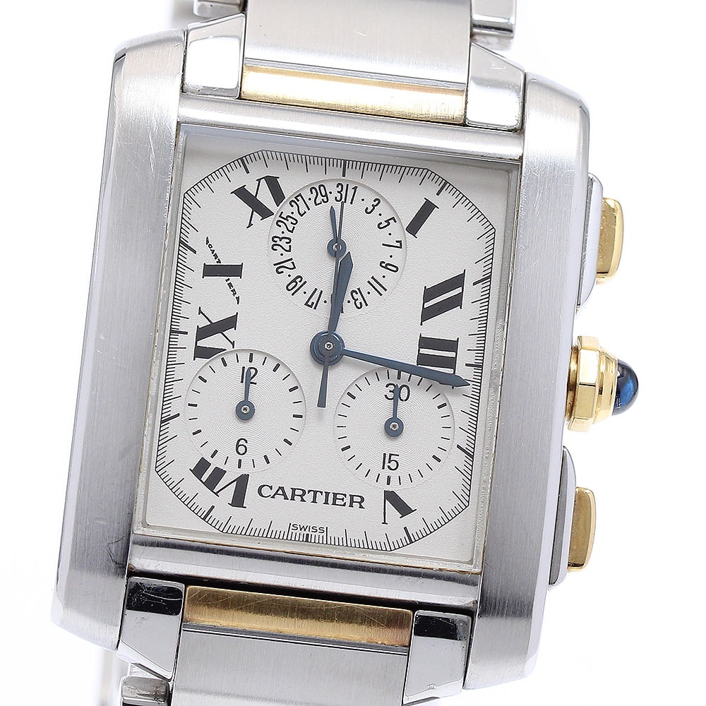 ☆良品 カルティエ タンクフランセーズXL クロノリフレックス メンズ 【中古】