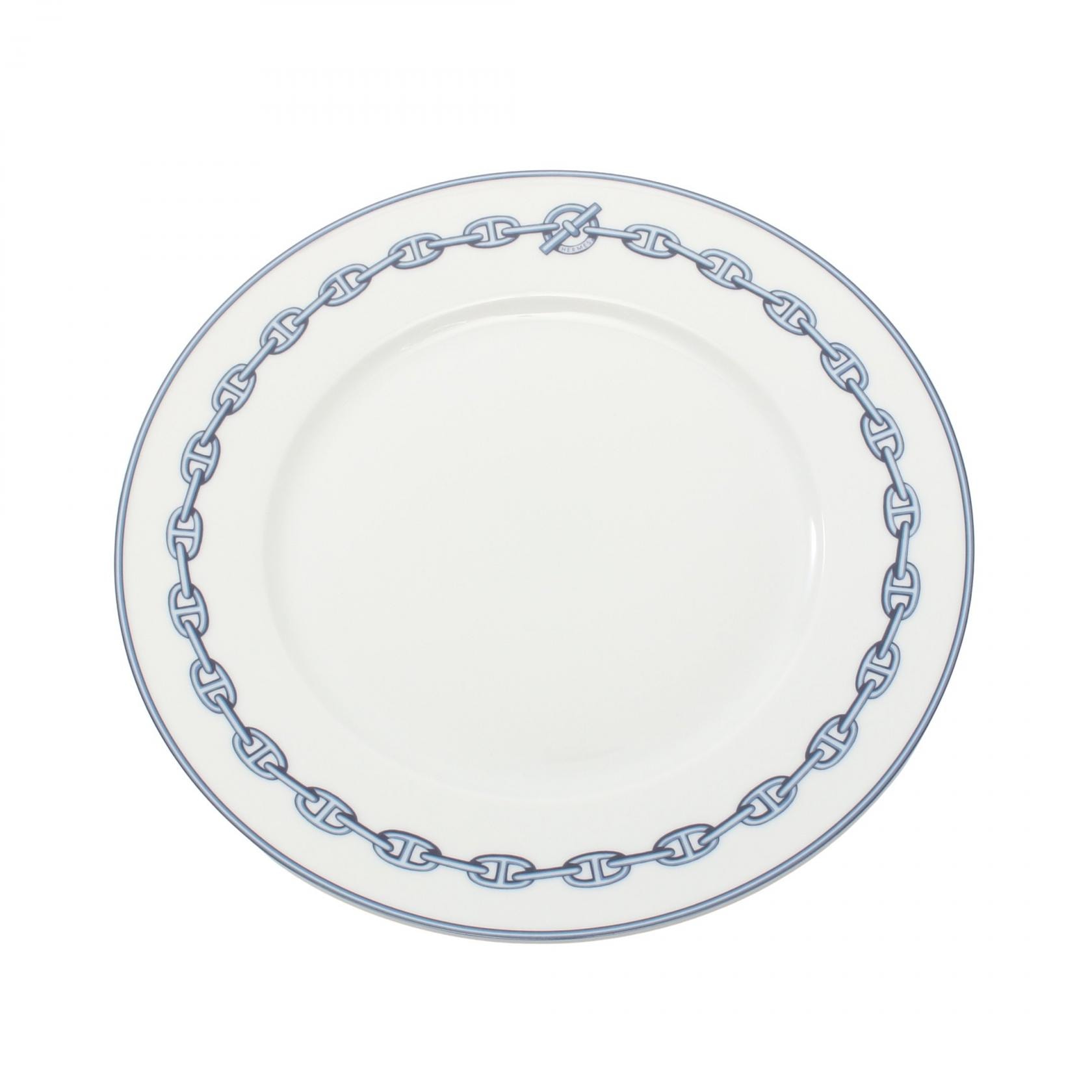エルメス HERMES シェーヌダンクル プレート 皿 食器 アクセサリー 陶器 ホワイト レディース ホワイト系 / ブルー系 【中古】