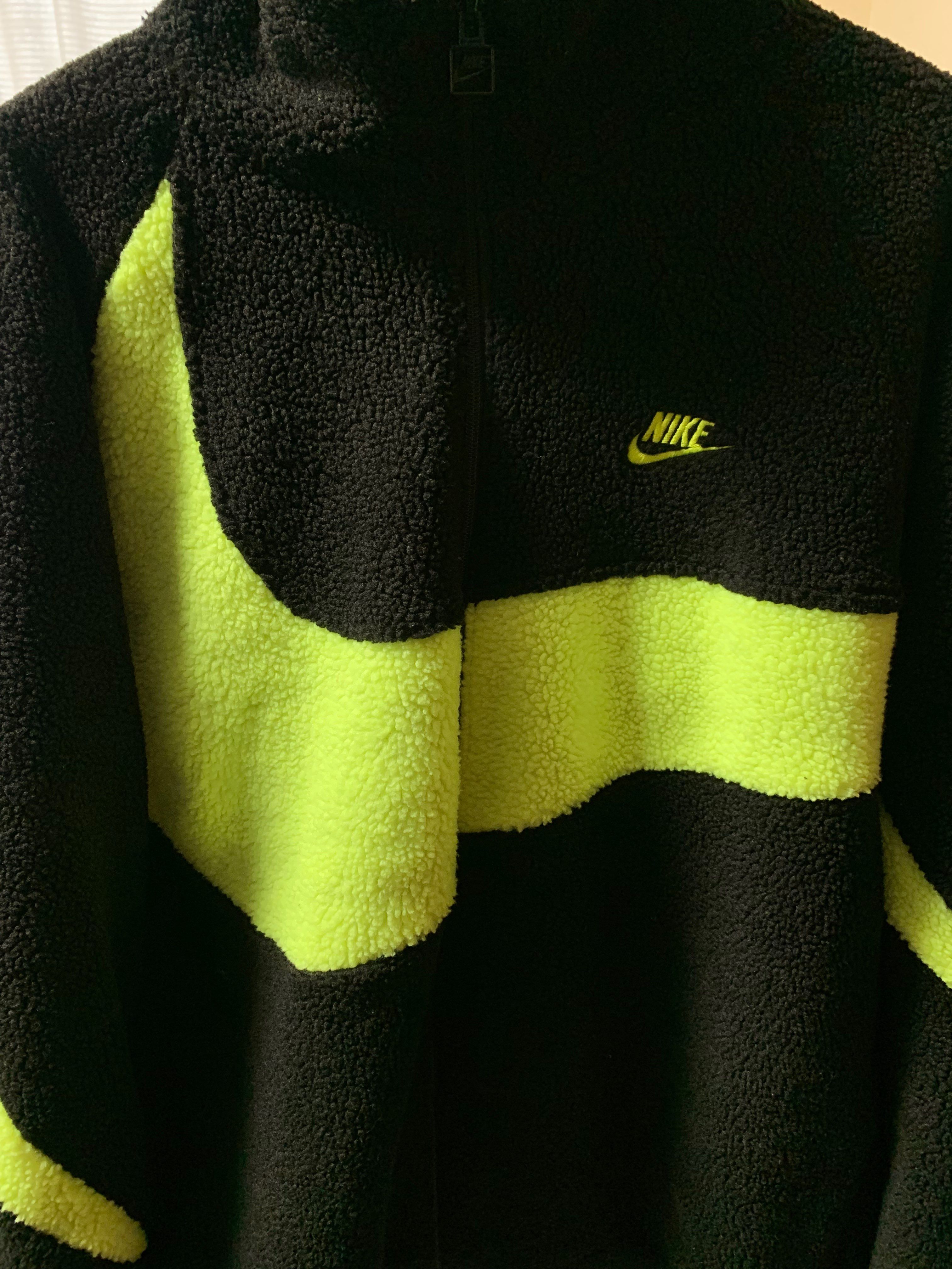 Nike Big Swoosh Reversible Boa Jacket"Black Neon"
