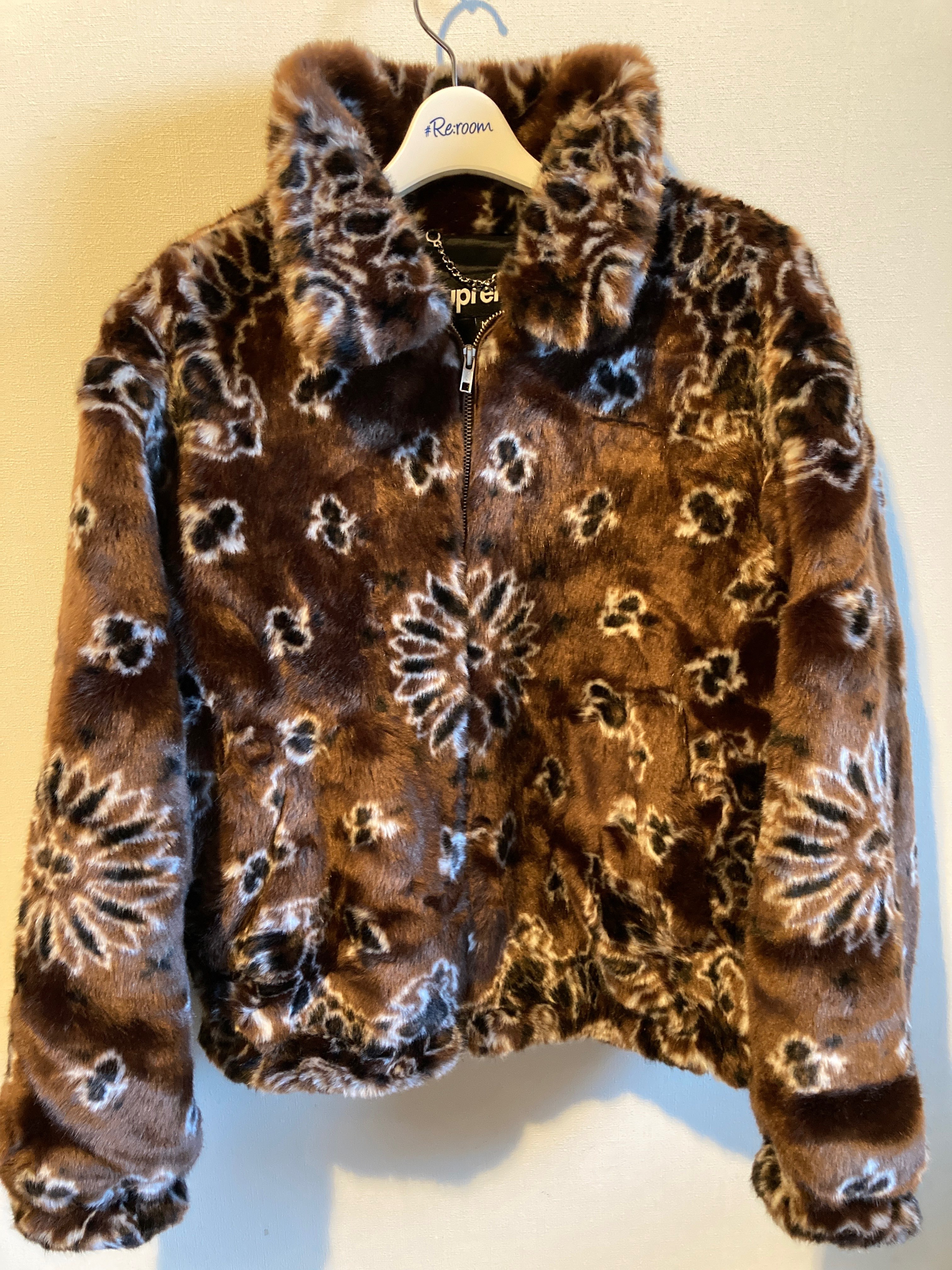 Supreme Bandana Faux Fur Bomber Jacket "Brown"