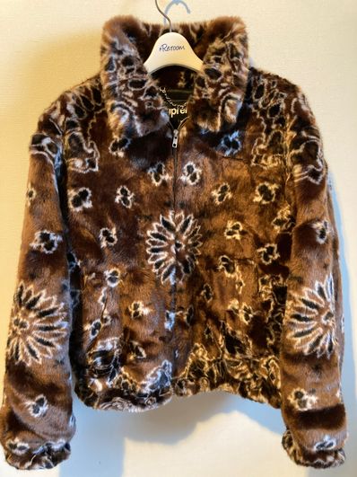 Supreme Bandana Faux Fur Bomber Jacket "Brown"