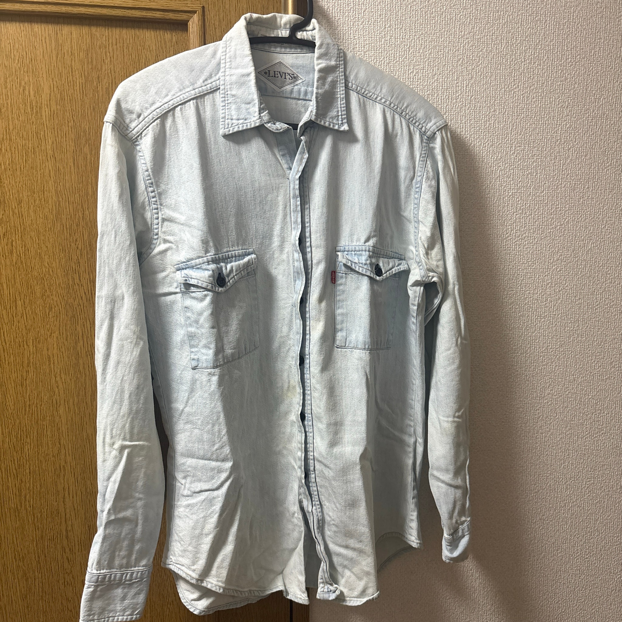 【希少】80s-90s Levi's ダイヤモンドレーベル 長袖 デニムシャツ M