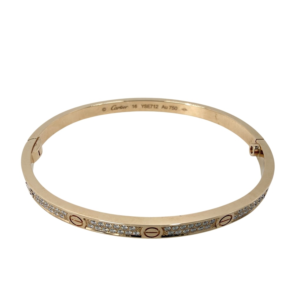 CARTIER カルティエ バングル ラブブレス パヴェ ジュエリー LOVE 18金 サイズ16 Au750 K18ピンクゴールド    ダイヤモンド レディース 約17g 美品【中古品】