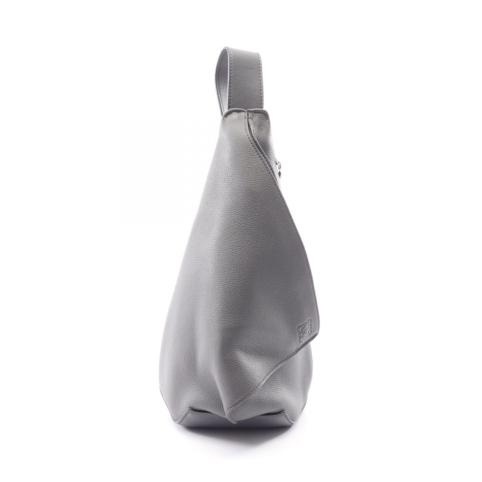 ロエベ LOEWE ANTON SLING アントン スリング ウエストバッグ ボディバッグ バッグ レザー メンズ グレー系 【中古】