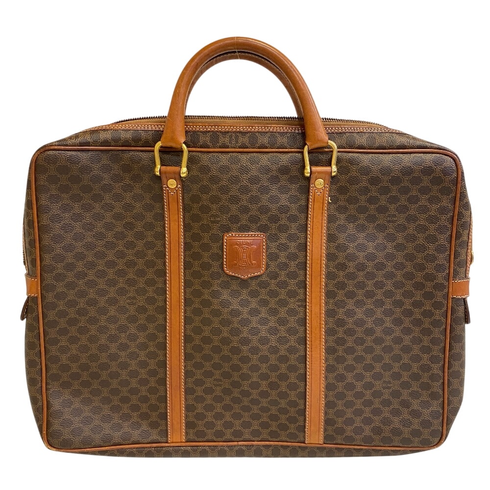 セリーヌ CELINE ビジネスバッグ マカダム ブリーフケース A4収納可能 ハンド ブラウン