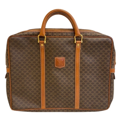 セリーヌ CELINE ビジネスバッグ マカダム ブリーフケース A4収納可能 ハンド ブラウン