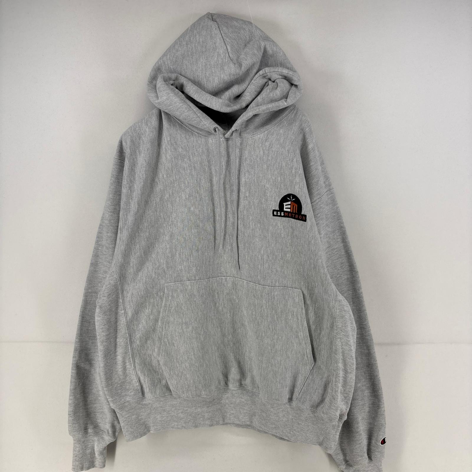 古着 00’s/00年代 チャンピオン Champion パーカー スウェット プレミアムリバースウィーブ プルオーバー 刺繍 L  グレー メンズ