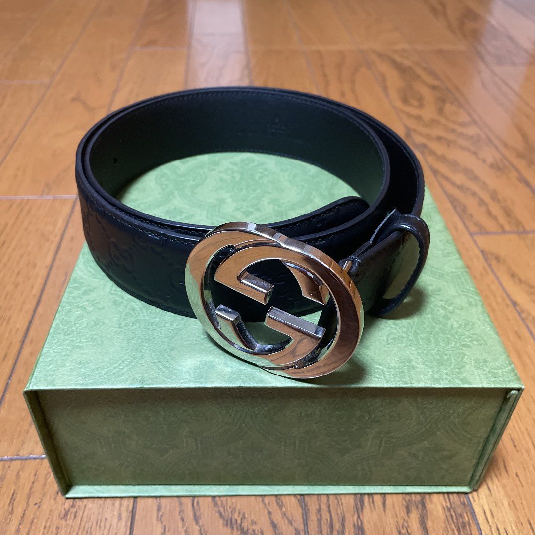 GUCCI Signature Leather Belt "Black"