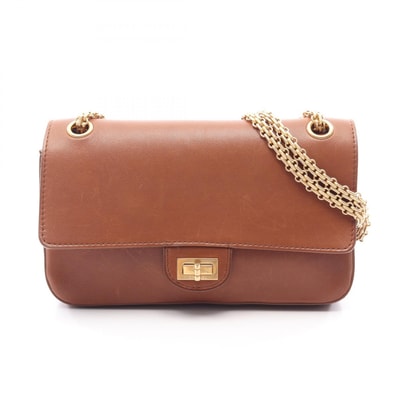シャネル CHANEL 2.55 マドモアゼルチェーン ショルダーバッグ バッグ レザー レディース ブラウン系 【中古】