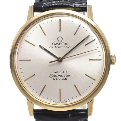 オメガ OMEGA 165.008 ヴィンテージ シーマスター デビル Cal.711 キャップゴールド W-ネーム シルバー 自動巻き メンズ 腕時計 I#149582