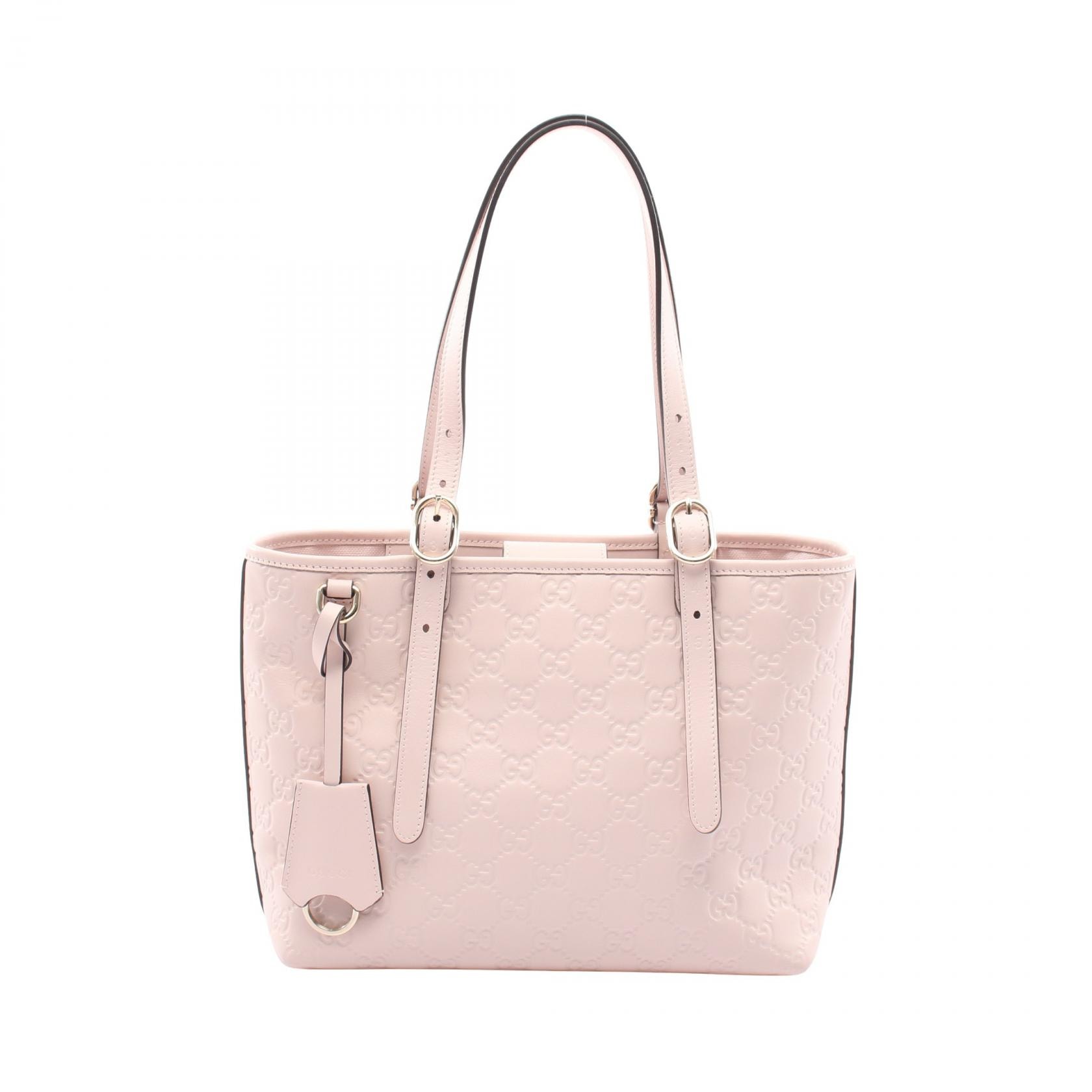 グッチ GUCCI GGエンブレム グッチシマ トートバッグ バッグ レザー レディース ピンク系 847456 【中古】