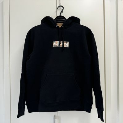 Supreme / Burberry Box Logo Hooded Sweatshirt "Black"